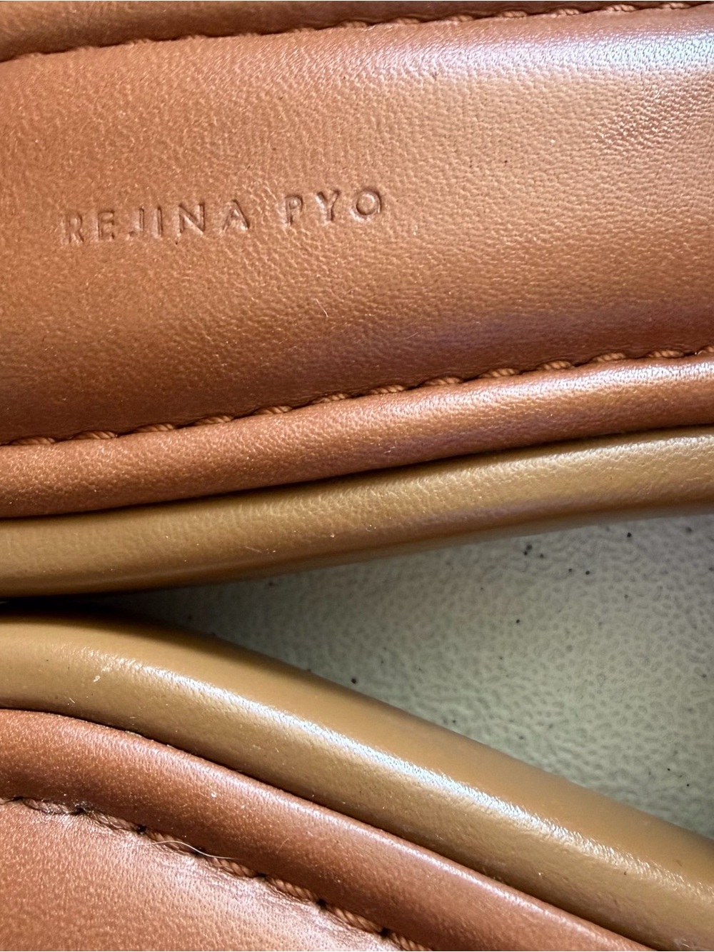 Rejina pyo Billie Sandals Leather Biscuit 30 mm double strap - Picture 4 of 6